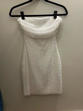 Windsor White Strapless Beaded Mini Dress